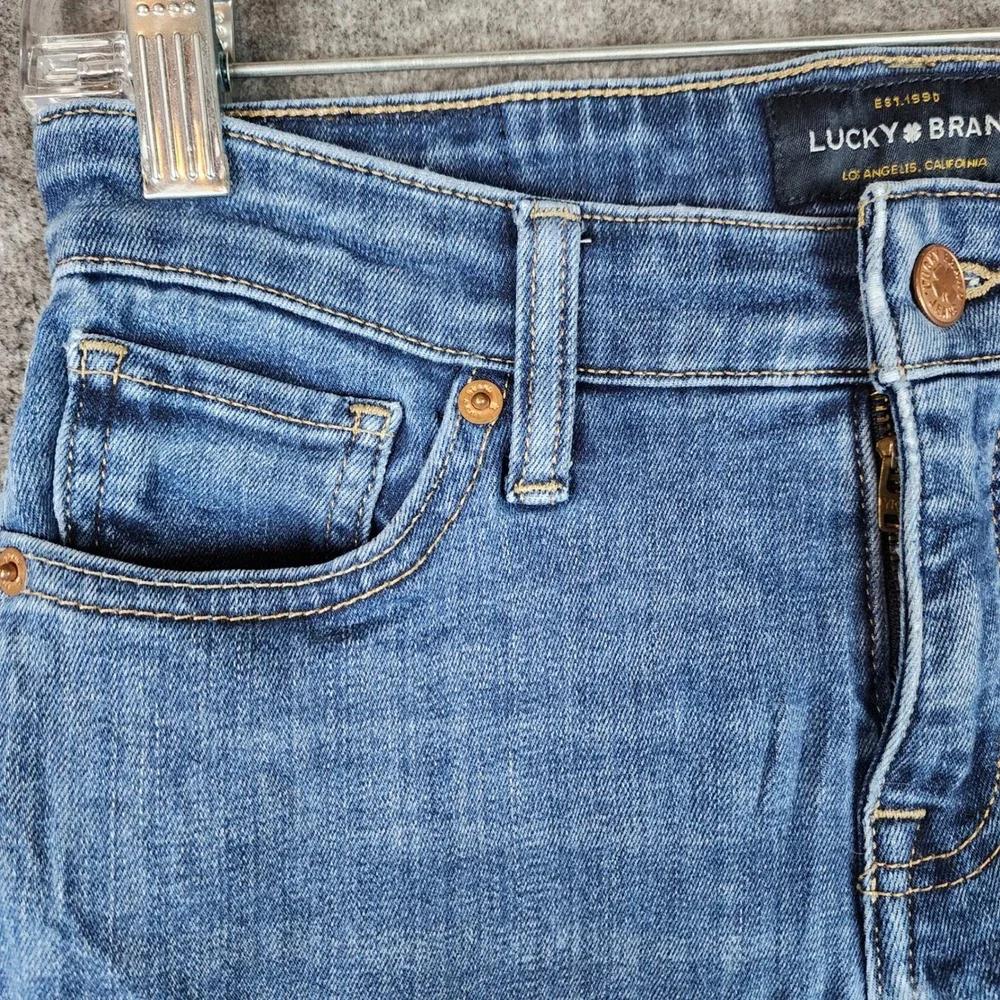 Lucky Brand Jeans Womens 00/24 Ava Crop Blue Mid Rise Stretch Denim EUC